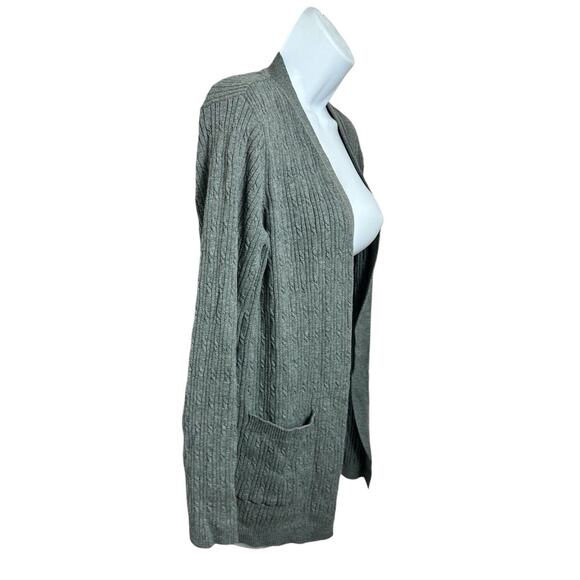 Kim Rogers Petite Long Sleeve Cable Knit Cardigan Sz Small Petite P/S Gray - Picture 3 of 6